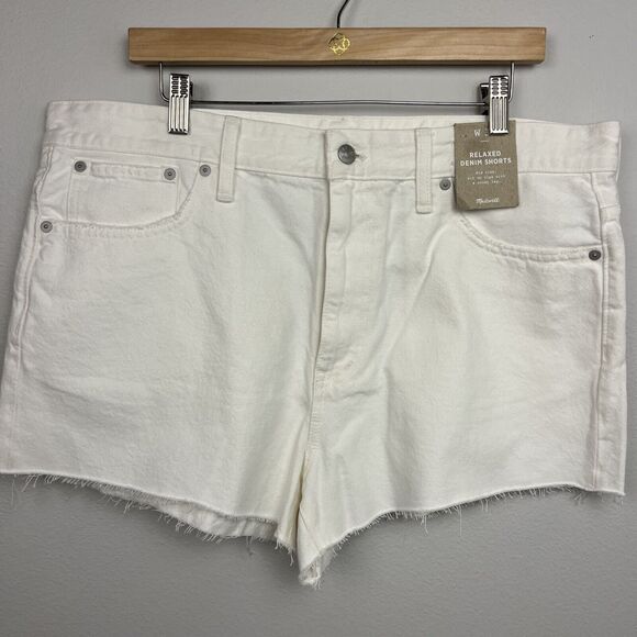 Madewell Shorts Womens Size 32 W Relaxed Denim White Cut Off NWT MSRP $78 - Picture 9 of 14